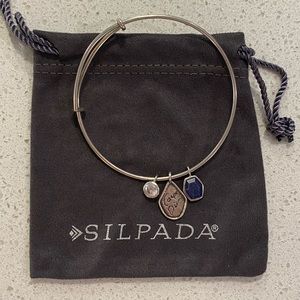 Silpada Carpe Diem CZ and Blue Lapis bangle bracelet